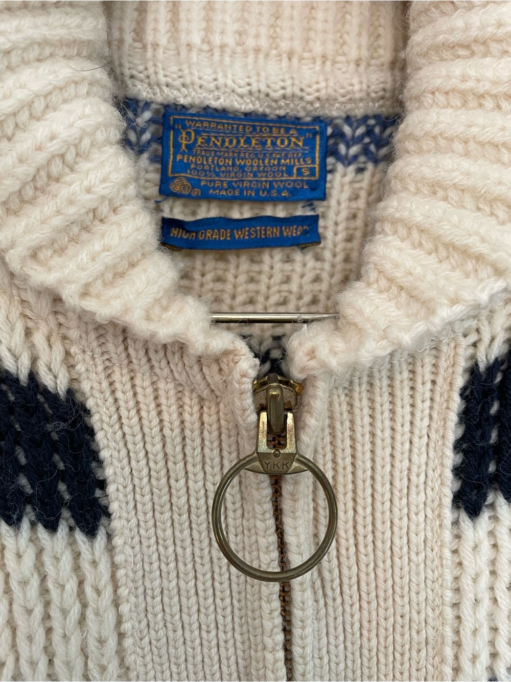 Vintage Pendleton Original Westerley Full-Zip Heavyweight Cardigan Wool Sweater - Picture 3 of 7